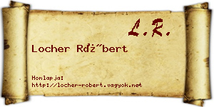 Locher Róbert névjegykártya