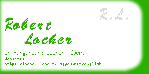 robert locher business card